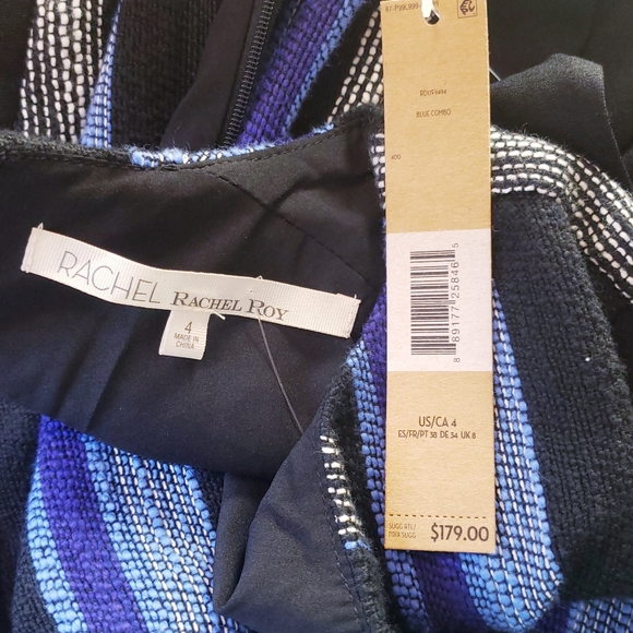 NWT Rachel Roy Navy Fitted Slim Midi Dress 6 SMALL - Picture 5 of 10